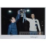 Ron Harris and Peter Osgood signed 1970 FA Cup Final Replay colour photographic print, showing the