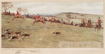 Cecil Aldin (British, 1870-1935) THE COTTESMORE AWAY FROM RANKSBOROUGH, hunting print published by