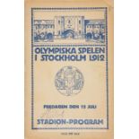 1912 Stockholm Olympic Games official programme for Friday 12 July, 64-page programme with blue