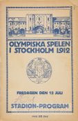 1912 Stockholm Olympic Games official programme for Friday 12 July, 64-page programme with blue