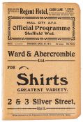 Hull City A.F.C. v Sheffield Wednesday match programme,  27th April 1911, No.22 4th season, 16-