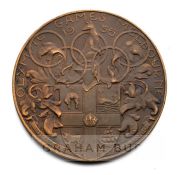 1956 Melbourne Olympic Games bronze participation medal, designed by Andor Meszros, of circular