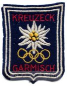 1936 Garmisch-Partenkirchen Winter Olympic Games blazer badge, The shield shaped badge lettered