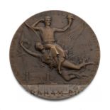1900 Paris Exposition Universelle Internationale bronze medal, designed by J.C. Chaplin, of circular