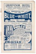 Manchester City 'Blue & White' official programme v Chelsea, at Maine Road, 26th September 1936,