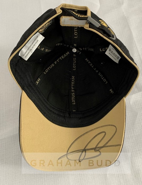 Romain Grosjean signed F1 memorabilia, comprising: Lotus F1 cap signed under peak in black sharpie; - Image 5 of 5