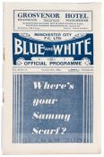 Manchester City 'Blue & White' official programme v Blackburn Rovers, at Maine Road, 6th October