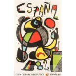 Official poster for the 1982 World Cup designed by Jan Miro, ESPANA, COPA DEL MUNDO DE FUTBOL,