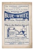 Manchester City Chistmas 1929 triple-match programme, covering the reserve fixture v Aston Villa