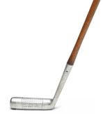 Percival & Whitcombe patent ‘PerWhit’semi-circular convex blade putter circa 1926, hickory shaft