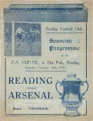 Reading v Arsenal (FAC) 1934-35 at Elm Park, no writing, fair to generally good