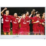 Gary McAllister signed Liverpool UEFA Cup Final 2001 Winners colour photographic print, limited