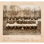 Rare Arsenal FC signed b&w photograph from their FA Cup winning season 1929-30, titled in ink