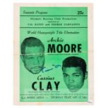 Scarce Cassius Clay (Muhammad Ali) signed official souvenir programme foe the fight v Archie Moore