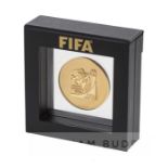 South Africa 2010 FIFA World Cup participation medal, circular form, obverse with Jules Rimet trophy