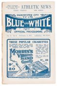 Manchester City 'Blue & White' official programme v Liverpool, at Hyde Road, 17th November 1917,