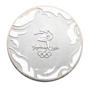 2000 Sydney Olympic Games silvered participant’s medal, of circular silvered form, obverse with the