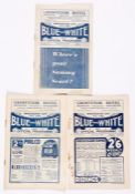 Three Manchester City v Arsenal programmes, comprising 1934-35, 1935-36 and 1936-37, some foxing,