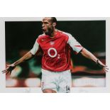 Thierry Henry Arsenal No.14 signed colour photographic print, limited edition No.84 of 500, 57 by