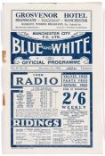 Manchester City 'Blue & White' official programme v Aston Villa, at Maine Road, 7th December 1935,