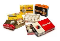 Large quantity of fully boxed vintage golf balls, including Titleist Acushnet, Dunlop 65, Penfold