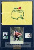 Stephen Ames signed 2005 Masters Champion framed presentation, featuring a signed photograph mounted