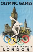 London 1948 Olympic Games official poster, designed by Walter Herz, printed by McCorquodale & Co