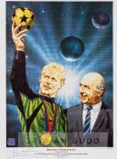 Peter Schmeichel signed limited edition “Heavenly Intervention” print by Stewart W. Beckett,