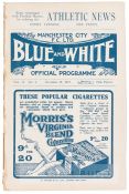 Manchester City 'Blue & White' official programme v Bury, at Hyde Road, 13th October 1917, Vol. 11