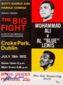 Muhammad Ali signed official souvenir programme for the fight v Al "Blue" Lewis at Croke  Park,