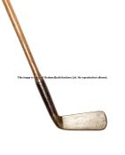 George Bussey & Co of London patent steel socket brass putter, hickory shaft and original patent