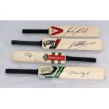 Four cricket bats signed by former West Indies Captains, comprising: Kookaburra mini bat signed by