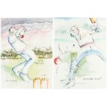 Tim Bulmer (b.1958), THE INCURABLE SLUGGER and SLOW BUT DEADLY!, two original watercolours, one of a