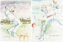 Tim Bulmer (b.1958), THE INCURABLE SLUGGER and SLOW BUT DEADLY!, two original watercolours, one of a