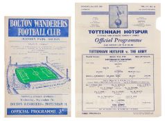 Tottenham Hotspur programmes from the 1960-61 double winning season, including all 42 Home & Away