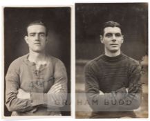 Two signed 1920s Charlton Athletic player profile photographic postcards, comprising Freddy