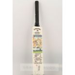 Sir Richard Hadlee signed mini-bat commemorating his achievement of being the first bowler to take