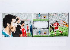 Paul Trevillion (British, b.1934), YOU ARE THE REF - LAWS OF FOOTBALL, featuring original drawing of