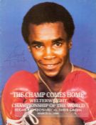 Sugar Ray Leonard signed Welterweight Championship title v Dave ‘Boy’ Green official Onsite