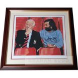 George Best signed Manchester United print, after the original painting by artist Ralph Sweeney
