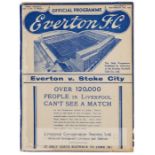 Match programme for the 1937 League Division One match between Everton and Stoke City at Goodison