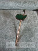 An Augusta Masters pin by Garrard, hallmarked gold-plated silver & green enamel lapel pin,