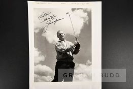 Jack Nicklaus signed photograph, 8 by 10in. b&w captioned to upper margin JACK NICKLAUS, U.S.A.,