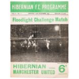 Hibernian v Manchester United programme 15th November 1954, floodlit challenge match