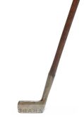 George Lowe of St Annes-on-Sea miniature headed putter, hickory shaft