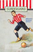 Rare Sunderland colour illustrated postcard, circa 1905, featuring a footballer in club kit