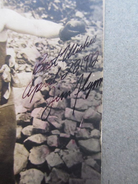 Former Heavyweight Contender Jim Flynn signed b & w photographic postcard, dated 1906, depicting Jim - Image 2 of 4