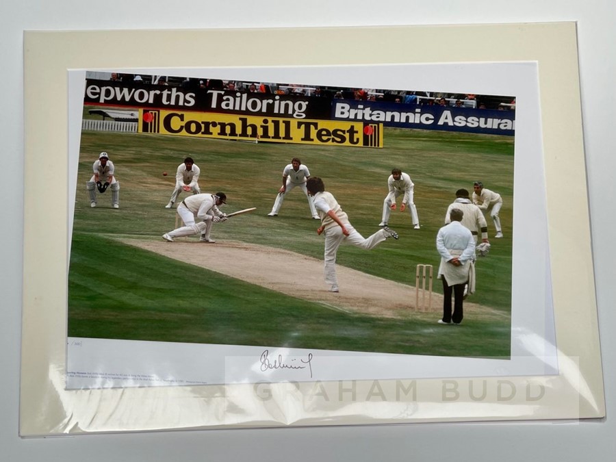 Freddie Flintoff signed colour photographic print from the 2004 Second Test at Edgbaston against the - Image 2 of 2