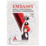 Player signed 1980 Embassy World Professional Snooker Championship Souvenir Programme from the