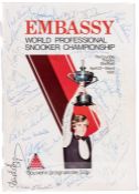 Player signed 1980 Embassy World Professional Snooker Championship Souvenir Programme from the